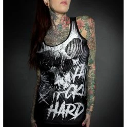 Hyraw Ladies' Tank Top - Black Stripes -KILLSTAR - shop hyraw ladies tank top black stripes3