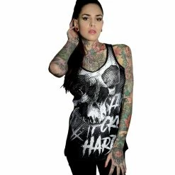 Hyraw Ladies' Tank Top - Black Stripes -KILLSTAR - shop hyraw ladies tank top black stripes6