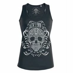 Jack's Inn 54 Ladies' Tank Top - Flourish Skull Black