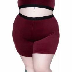 Killstar Bike Shorts - Moon Cycle Burgundy -KILLSTAR - shop killstar bike shorts moon cycle burgundy3