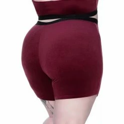 Killstar Bike Shorts - Moon Cycle Burgundy -KILLSTAR - shop killstar bike shorts moon cycle burgundy4