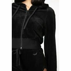KILLSTAR Crop Hoodie - Eternal Rest -KILLSTAR - shop killstar crop hoodie eternal rest 13