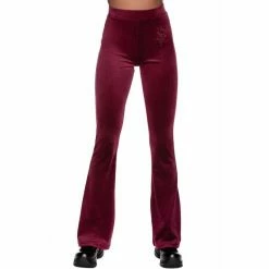 Killstar Flared Trousers - Lounge Lizard Burgundy