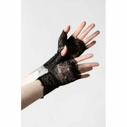 Killstar Lace Gloves - Embrace The Night Black