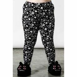 Killstar Lounge Leggings - Purr Off Black -KILLSTAR - shop killstar lounge leggings purr off black4