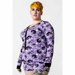 Killstar Lounge Playsuit - Purr Off Plum -KILLSTAR - shop killstar lounge playsuit purr off plum 15