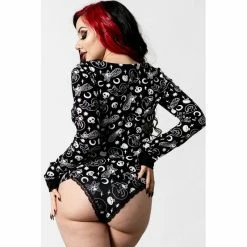 Killstar Lounge Top - Purr Off Long Sleeve Black -KILLSTAR - shop killstar lounge top purr off long sleeve black3