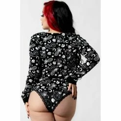 Killstar Lounge Top - Purr Off Long Sleeve Black -KILLSTAR - shop killstar lounge top purr off long sleeve black4