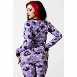 Killstar Lounge Top - Purr Off Long Sleeve Plum -KILLSTAR - shop killstar lounge top purr off long sleeve plum 13