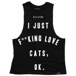 Killstar Muscle Tank Top - Love Cats -KILLSTAR - shop killstar muscle tank top love cats 53