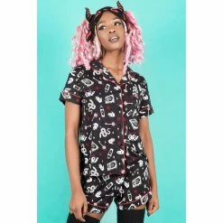 Killstar Pyjama Set - See U In Hell -KILLSTAR - shop killstar pyjama set see u in hell 14