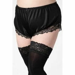 Killstar Satin Shorts - Severina Black -KILLSTAR - shop killstar satin shorts severina black5