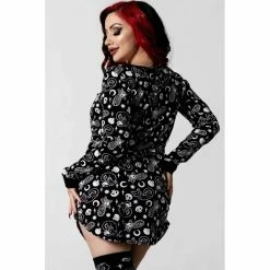 Killstar Sleep Dress - Purr Off Black 7 Killstar Sleep Dress - Purr Off Black -KILLSTAR - shop killstar sleep dress purr off black4