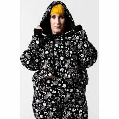 Killstar Sweater - Purr Off Cropped Hoodie Black -KILLSTAR - shop killstar sweater purr off cropped hoodie black5