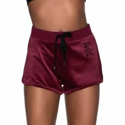 Killstar Velvet Shorts - Dee-Lux Burgundy