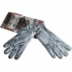 King Kerosin Ladies' Leather Biker Gloves - Work Glove Faded Grey
