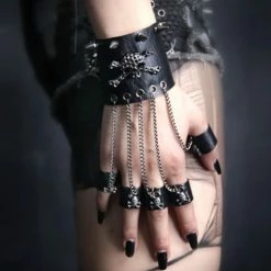 Punk Rave Glove - Skull Knuckles Femme