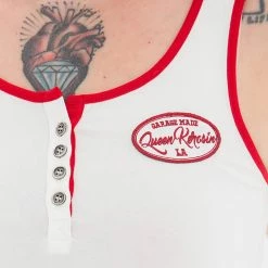Queen Kerosin Ladies' Tank Top - Speedway Off-White -KILLSTAR - shop queen kerosin ladies tank top speedway off white3