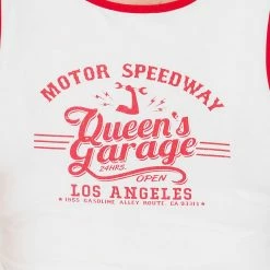 Queen Kerosin Ladies' Tank Top - Speedway Off-White -KILLSTAR - shop queen kerosin ladies tank top speedway off white4