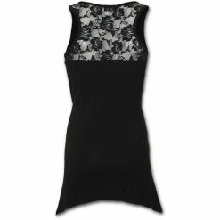 Spiral Gothbottom Tank Top With Lace - Solemn Skull -KILLSTAR - shop spiral gothbottom tank top with lace solemn skull 33