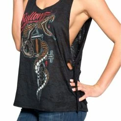 Sullen Angels Burnout Tank Top - Protect The Trade -KILLSTAR - shop sullen angels burnout tank top protect the trade 43