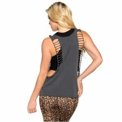 Sullen Angels Slashed Muscle Tank Top - Moon Cross Black -KILLSTAR - shop sullen angels slashed muscle tank top moon cross black 33