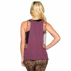 Sullen Angels Slashed Muscle Tank Top - Moon Cross Purple -KILLSTAR - shop sullen angels slashed muscle tank top moon cross purple 33