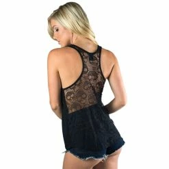 Sullen Angels Tank Top - Crow Spirit Lace -KILLSTAR - shop sullen angels tank top crow spirit lace 12