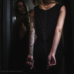 Sullen Clothing Lace-Up Tank Top - Fallen Crow -KILLSTAR - shop sullen clothing lace up tank top fallen crow5